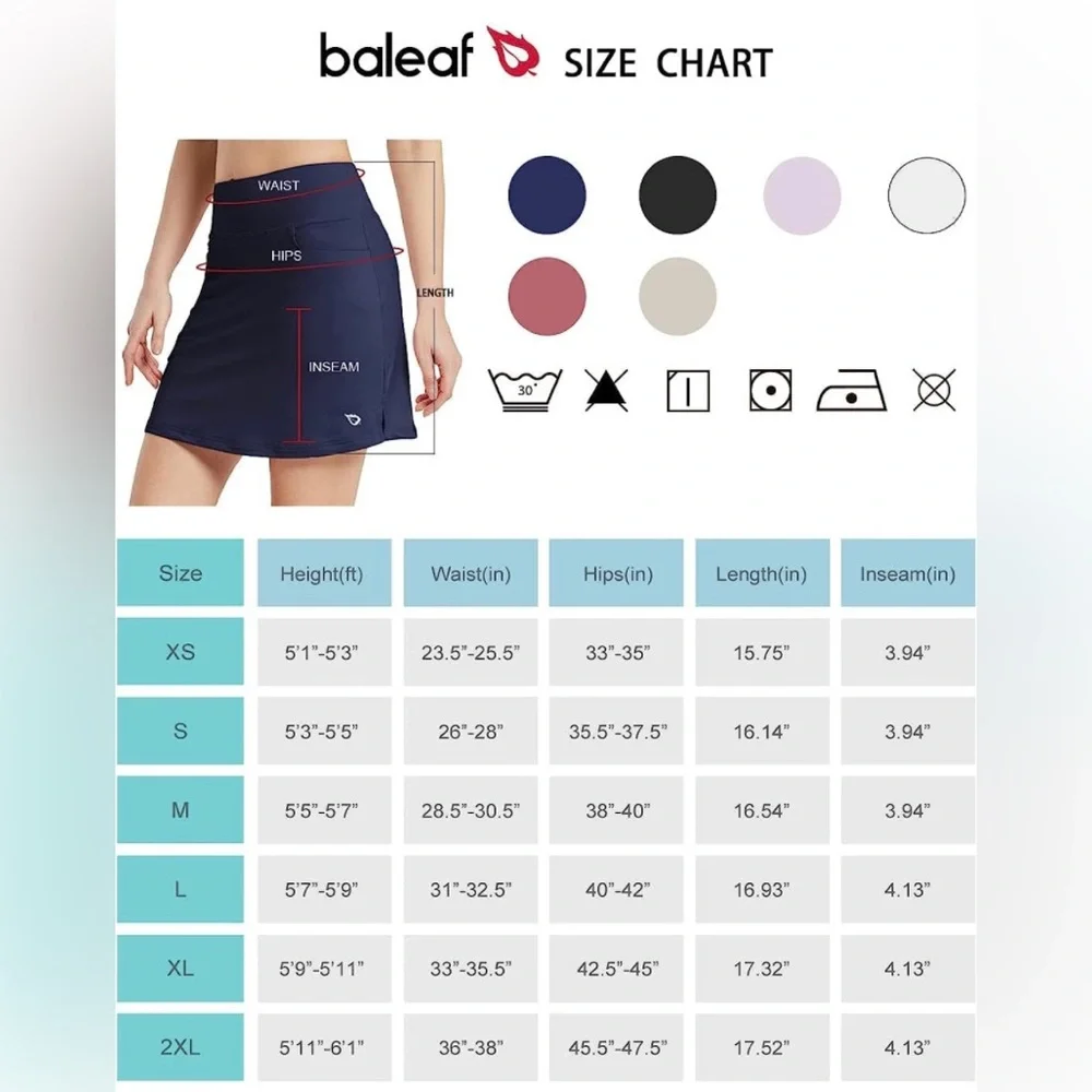 BALEAF Skorts High Waisted w/ Pockets - Picture 4 of 12